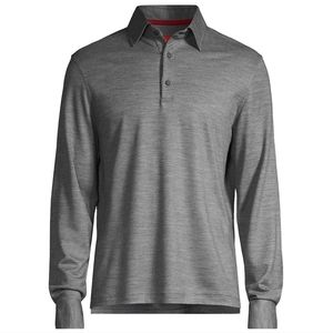 Isaia Men's Wool Evening Polo Shirt Size L In Grey